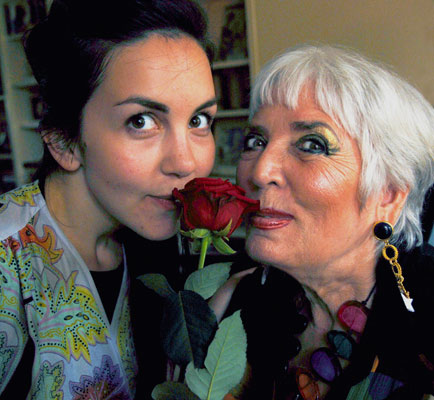 andrea and xie smelling the rose